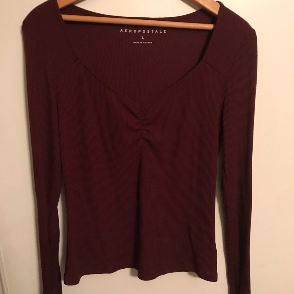 Aeropostale Burgundy Long Sleeve